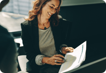 Woman signing the contract