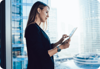 Woman using iPad