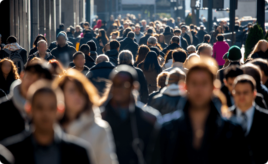 People walking in a crowded area